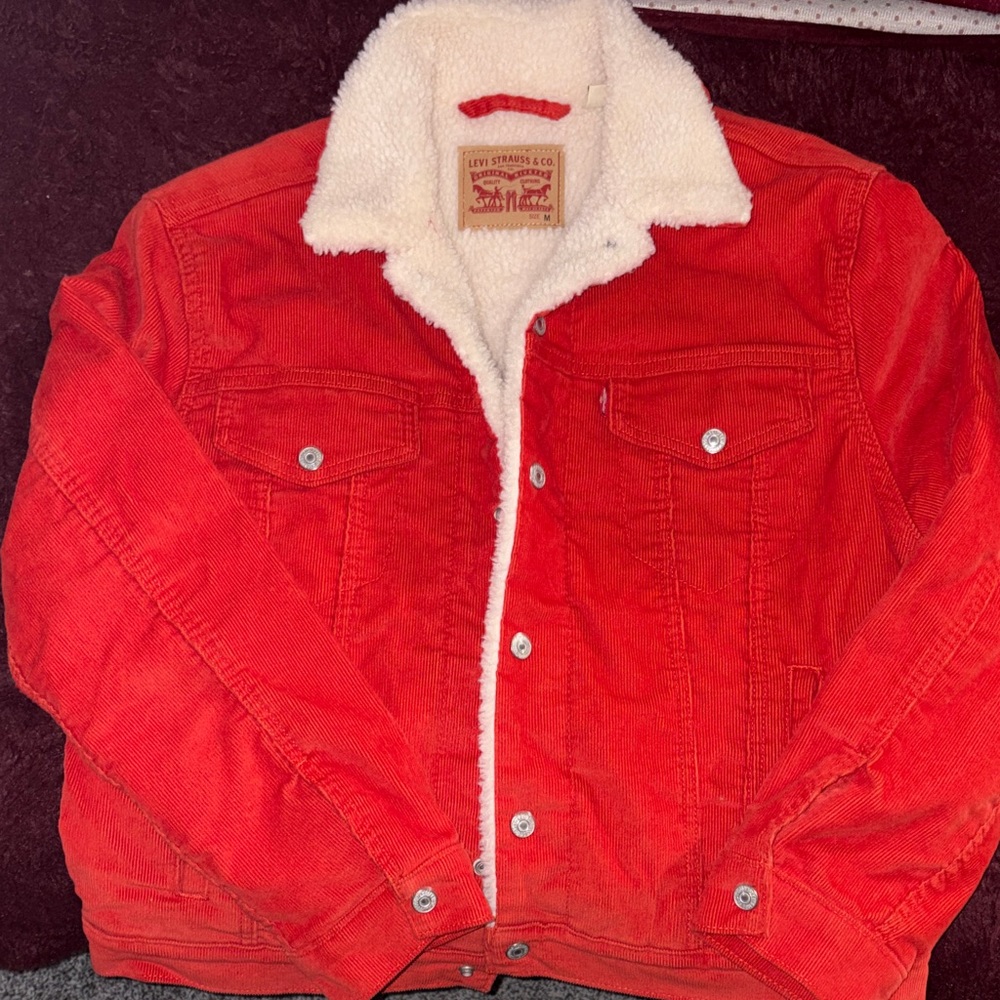 Levi's Vibrant Orange Corduroy Jacket